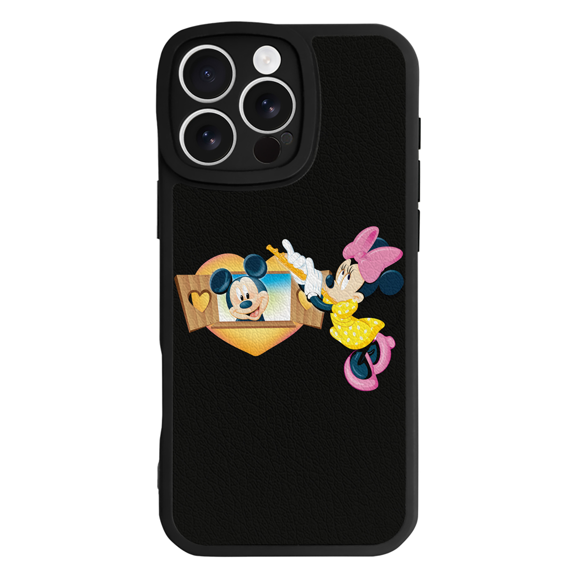 （画像用） ミッキーマウス Mickey Mouse 【iPhone 16シリーズ対応】シリコンスマホケース（レザー調） 材質：シリコン